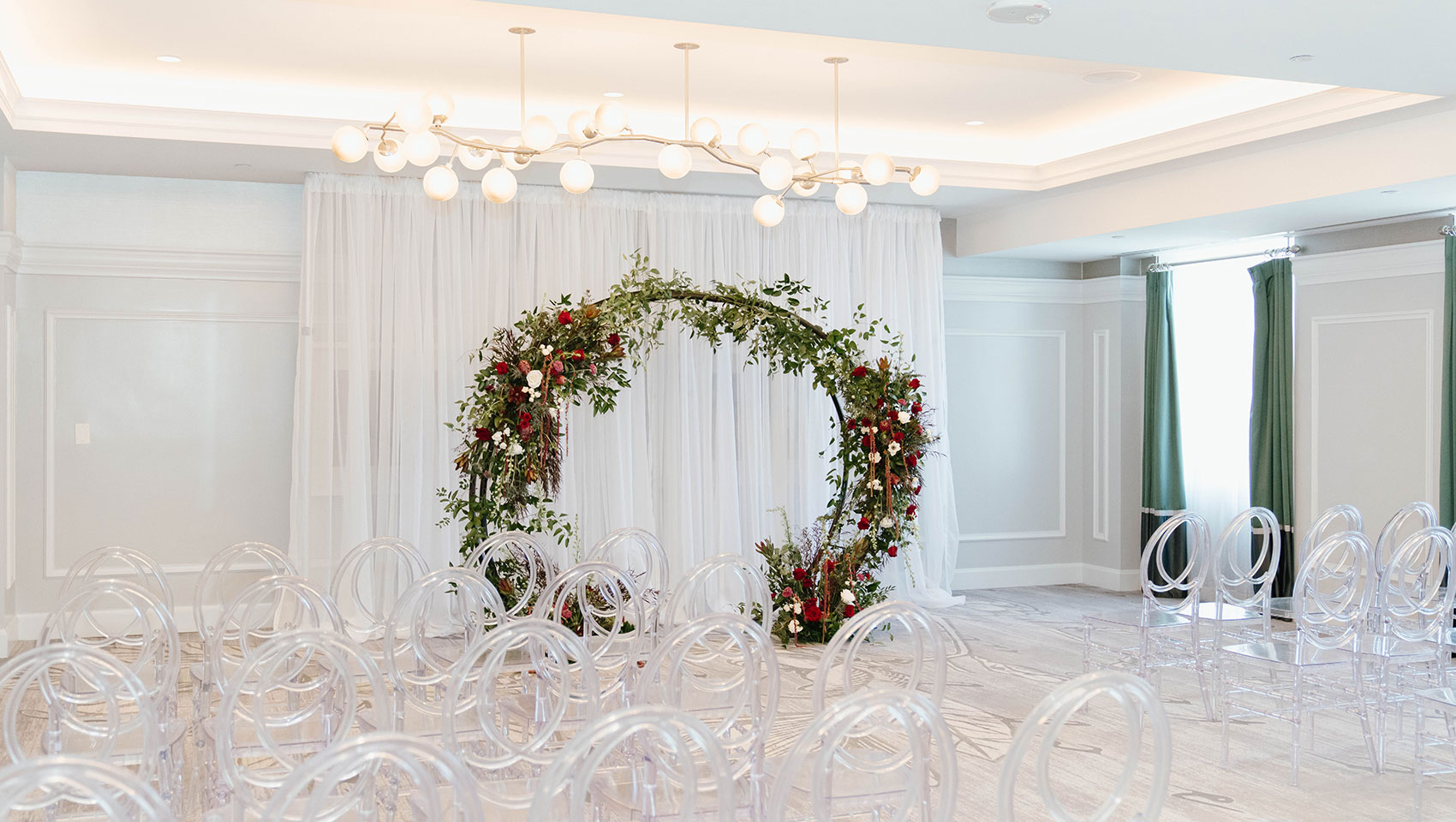 Ceremony set-up at The cardinal