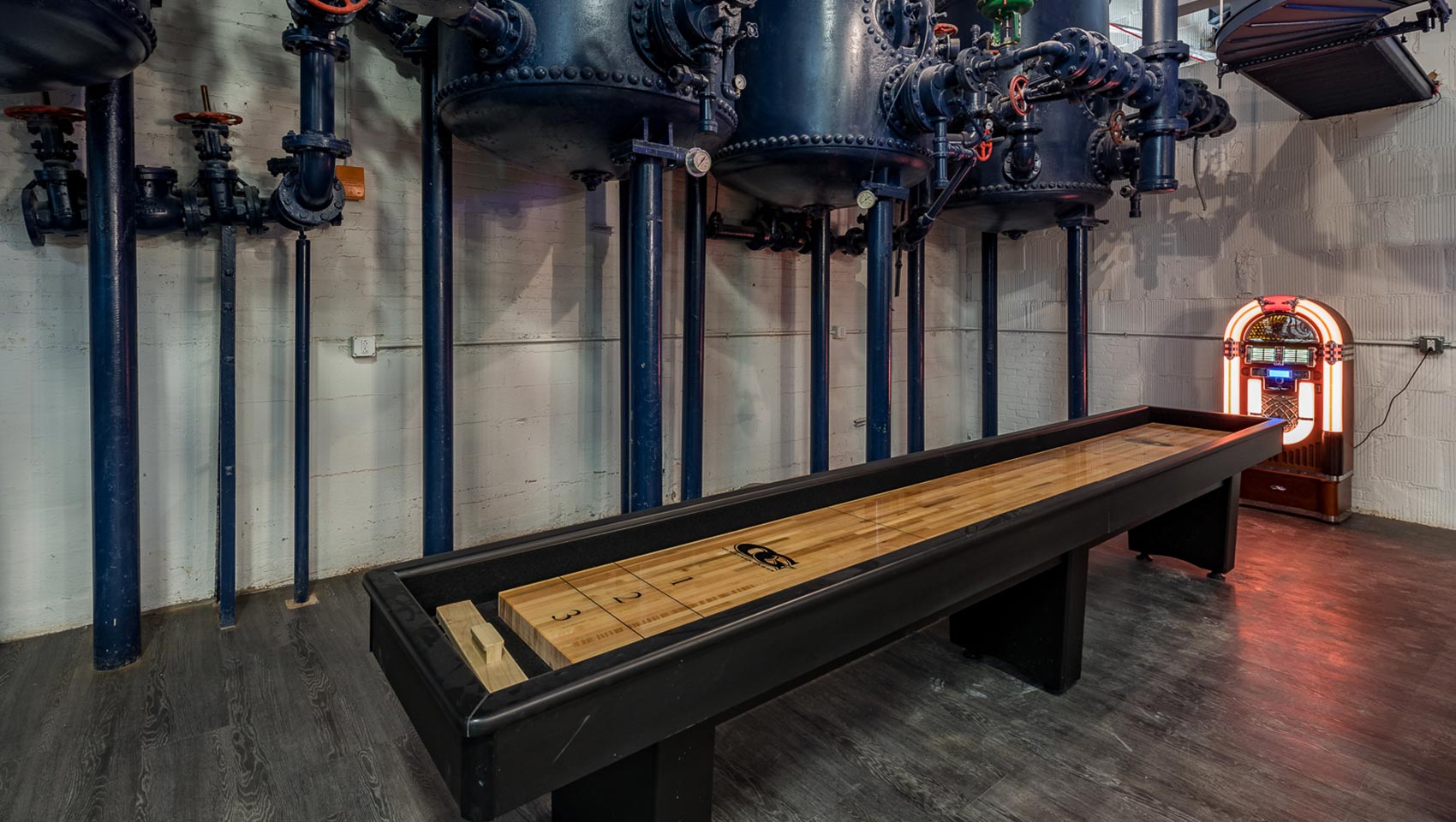 Recreation room shuffle board