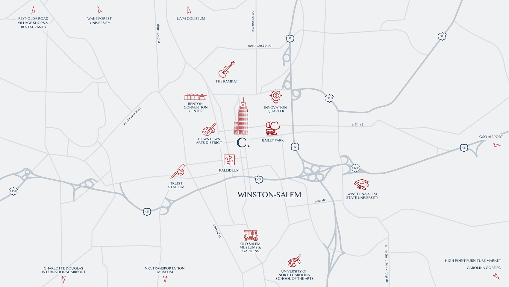 Kimpton Canary Hotel area map